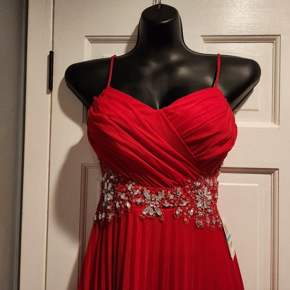 B Darlin's  Rhinestone-Waisted Gown - Picture 1 of 16